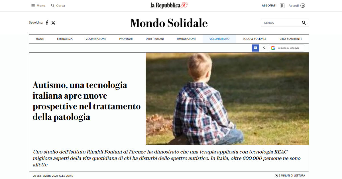 REAC Tecnología y Autismo: Nuevas Perspectivas del Mundo de la Investigación Italiana